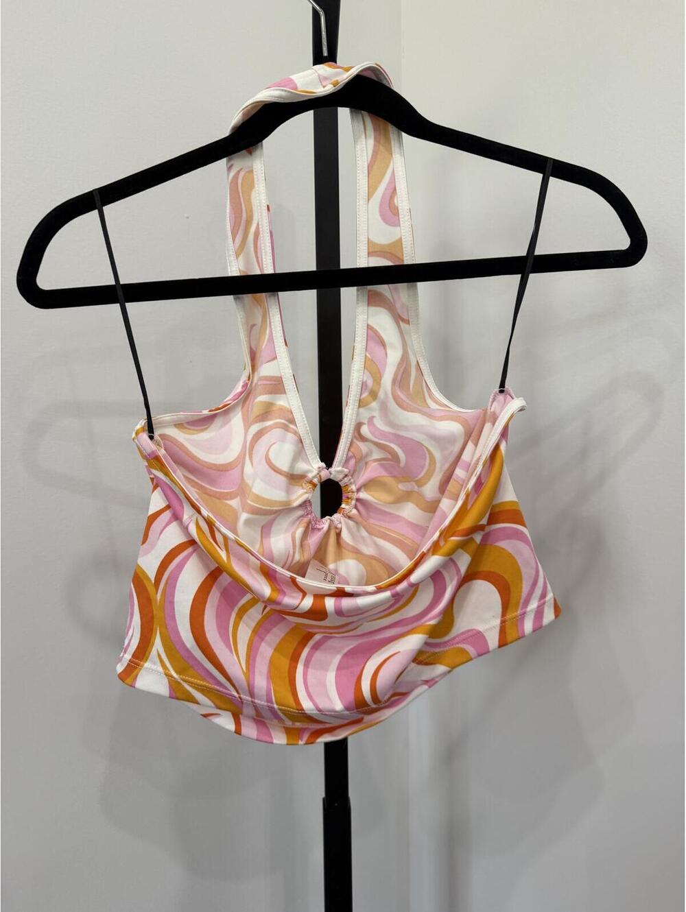 H&M Divided Women's Crop Top with Retro Swirl Pattern, Size M - Picture 5 of 5